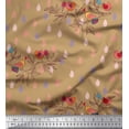 thumbnail image 1 of Soimoi Modal Satin Fabric Feather,Branch & Bird Kids Printed Craft Fabric by The Yard 42 Inch Wide, 1 of 3