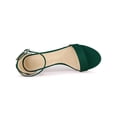 thumbnail image 4 of BLISSFUL STEP Sandales à Petits Talons pour Femmes à Brides, Bout Ouvert, Cheville, Vert 7, 4 of 7