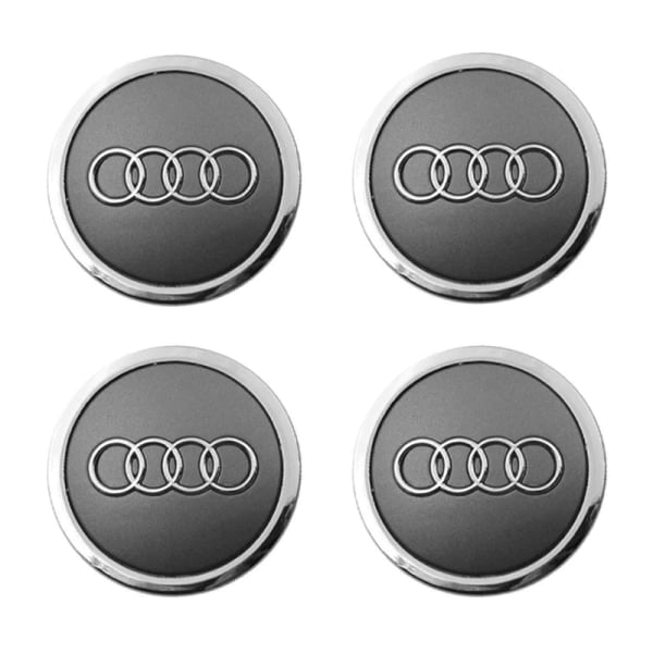 Navkapslar för AUDI 60mm 4-pack Grå med kromkan