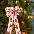 thumbnail image 3 of Mouliraty Christmas Tree Bows Decoration - Festive Reindeer Design (Red/White), Perfect for Holiday Decorations and Gift Wrapping, High-Quality Fabric Bows, 3 of 7
