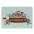 thumbnail image 3 of Circus Cutting Board, Happy Fun Trained Circus Animals with Nostalgic Tent Carnival Party Show Art, Decorative Tempered Glass Cutting and Serving Board, Small Size, Red White, by Ambesonne, 3 of 5
