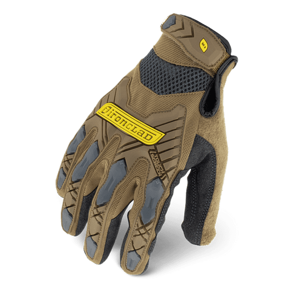 Ironclad Command Touch Screen Impact Work Gloves; Brown