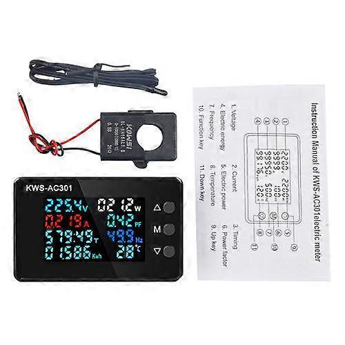 Medidor de potencia KWS-AC301, voltímetro, CA 50-300 V, voltaje 50-60 Hz, analizadores de potencia, medidor de electricidad de CA LED, detector de 0-20/100 A, KWS-AC301 A