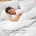 thumbnail image 4 of Bare Home Organic Cotton Jersey Duvet Cover Set with Pillowcases, 3-Piece, Queen, White, 4 of 10
