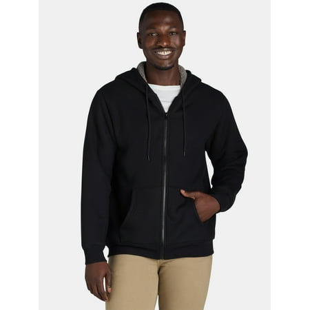 Hollywood Men's Thermal Bonded Sherpa Hoodie with Long Sleeves, Sizes S-XL