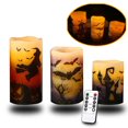 thumbnail image 1 of Flameless LED Candles with Remote  3 Pcs Candles with 6 Hour Timer  LED Pillar Flickering Candles Warm Light (H41  H5  H6), 1 of 5