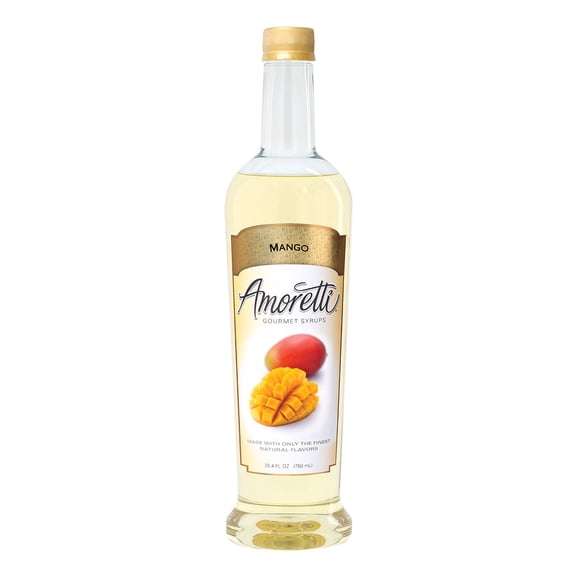 Amoretti - Mango Gourmet Syrup, 94 Servings Per Bottle (750 ml), for Flavoring Coffees, Cocktails, and other Beverages, Gluten Free, GMO/GEO Free, Preservative Free