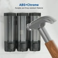 thumbnail image 5 of Shampoo and Conditioner Dispenser，Shower Soap Dispenser Wall Mounted No Drill Shampoo Dispenser，Shower Dispenser 3 Chamber 3 * 300ml No Drill Gungray with Labels, 5 of 10