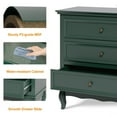 thumbnail image 5 of Green 3 Drawer Dresser, Modern Wood Chest, Silent Slide Organizer for Bedroom, Living Room, 5 of 6