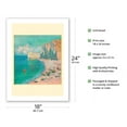 thumbnail image 2 of Étretat: The Beach and the Falaise d'Amont - Normandy Coast France - From an Original Color Painting by Claude Monet c.1885 - Fine Art Matte Paper Print (Unframed) 18x24in, 2 of 4