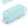 thumbnail image 3 of CICIMELON Large Capacity Pencil Case 3 Compartment Pen Pouch Bag for School Teens Girls Boys Men Women (Light Blue), 3 of 8