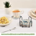 thumbnail image 6 of Haosy Set of 6 Drink Woven Coaster with Holder Heat Resistant Non-Slip Bar Coasters 4 Inches Shark and Newspaper, 6 of 7