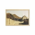 thumbnail image 1 of China Wall Art with Frame, Stone Borders on Mountains Famous Historical Monument Gothic Art, Printed Fabric Poster for Bathroom Living Room, 35" x 23", Sepia, by Ambesonne, 1 of 2