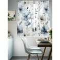 thumbnail image 5 of Blue Grey Spring Floral Semi Sheer Curtains 63 Inch Length 2 Panels Set, Summer Flowers Botanical Sheer Kitchen Curtain Privacy Voile Window Curtain for Living Room Bedroom Rod Pocket Drapes, 5 of 7