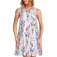 thumbnail image 1 of Fotbe Lavender Flowers Vestido de Verano sin Mangas para Mujer – Vestido Midi Línea A, Estilo Camiseta Floral, Vestido Playero Casual y Fluido, 1 of 7