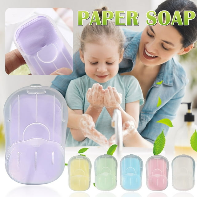 MORESEC 6Pcs Stay Fresh on the Go with This 50PCS Disposable Hand Washing Tablet, a Pocket-Sized Portable Soap Paper That Dissolves in Water, Perfect for Travel, Camping, and Outdoor Activities