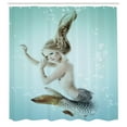 thumbnail image 3 of Ambesonne Aqua Blue Shower Curtain, Mythologic Mermaid, 69"Wx70"L, Seafoam Beige and Brown, 3 of 4