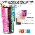thumbnail image 7 of 30oz Pink Ribbon Pattern Tumblers Stainless Steel Tumbler with Lid and Straw,Vacuum Insulated Double Wall Travel Tumbler Cups Mug with Cleaning Brush for Coffee,Tea, 7 of 7