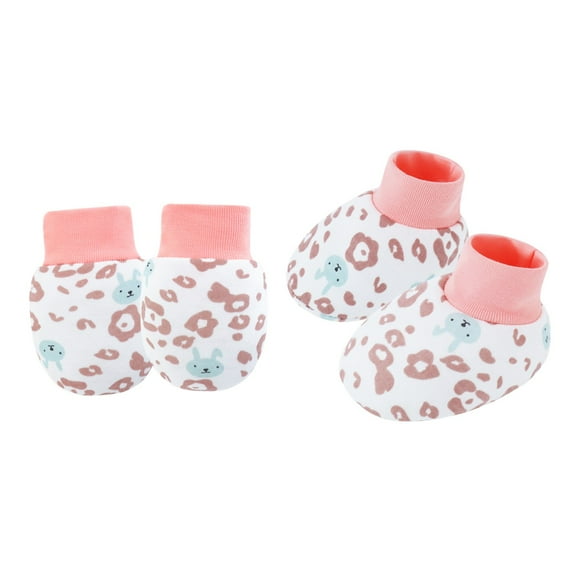 lixuesong 1 Set Soft & Comfortable Cotton Baby Mittens witrh Socks for Newborns Breathable Scratch Proof Gloves 0-6 Months