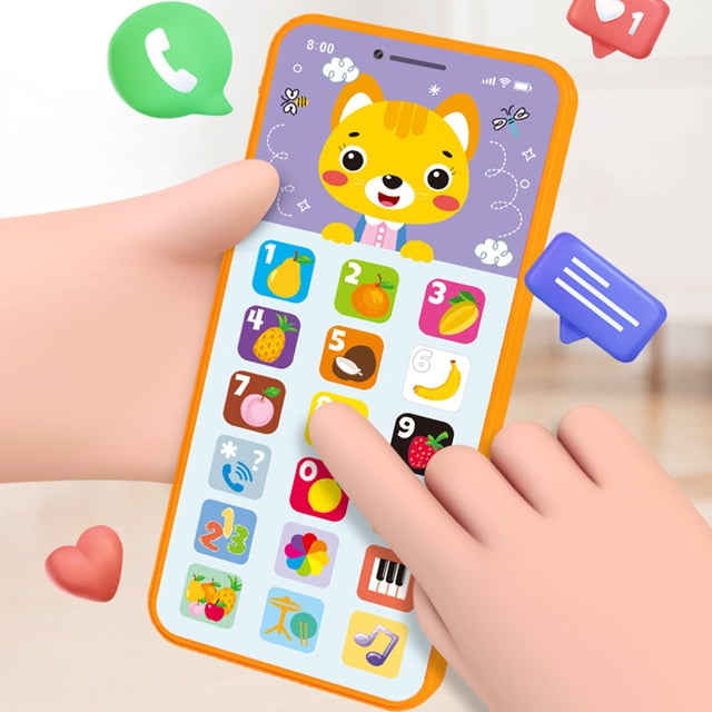 Clearance! JMYHOAM Smart Phone Toy Play Cell Phone Recharable Mobile Cellphone With LED Educational Machine For Baby Kids Birthday Gifts