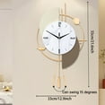 thumbnail image 4 of Large Decorative Wall Clock with Pendulum for Living Room, Metal Hands, Orange Accent White Dial, Silent Metal for Living Room, Bedroom, Study, Office, 4 of 7
