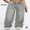 Light Grey, variant on Plus Size Women's Straight Leg Long Denim Pants Mid Waist Elastic Waist