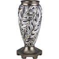 thumbnail image 1 of 15.75" Tall Polyresin Decorative Vase "Kiara", Silver Peacock Feathers Design, 1 of 2