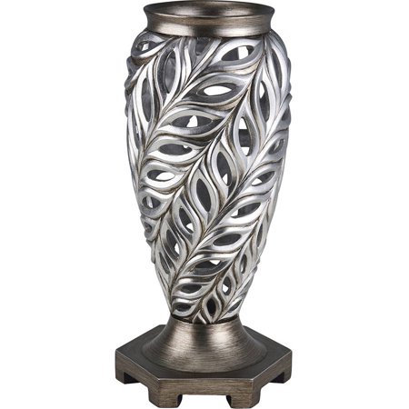 15 75 Tall Polyresin Decorative Vase Kiara Silver Peacock