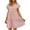 Pink, variant on Tnhcen Women's Summer Print Knee-Length Dress V-Neck Pleated Loose Swing Dresses