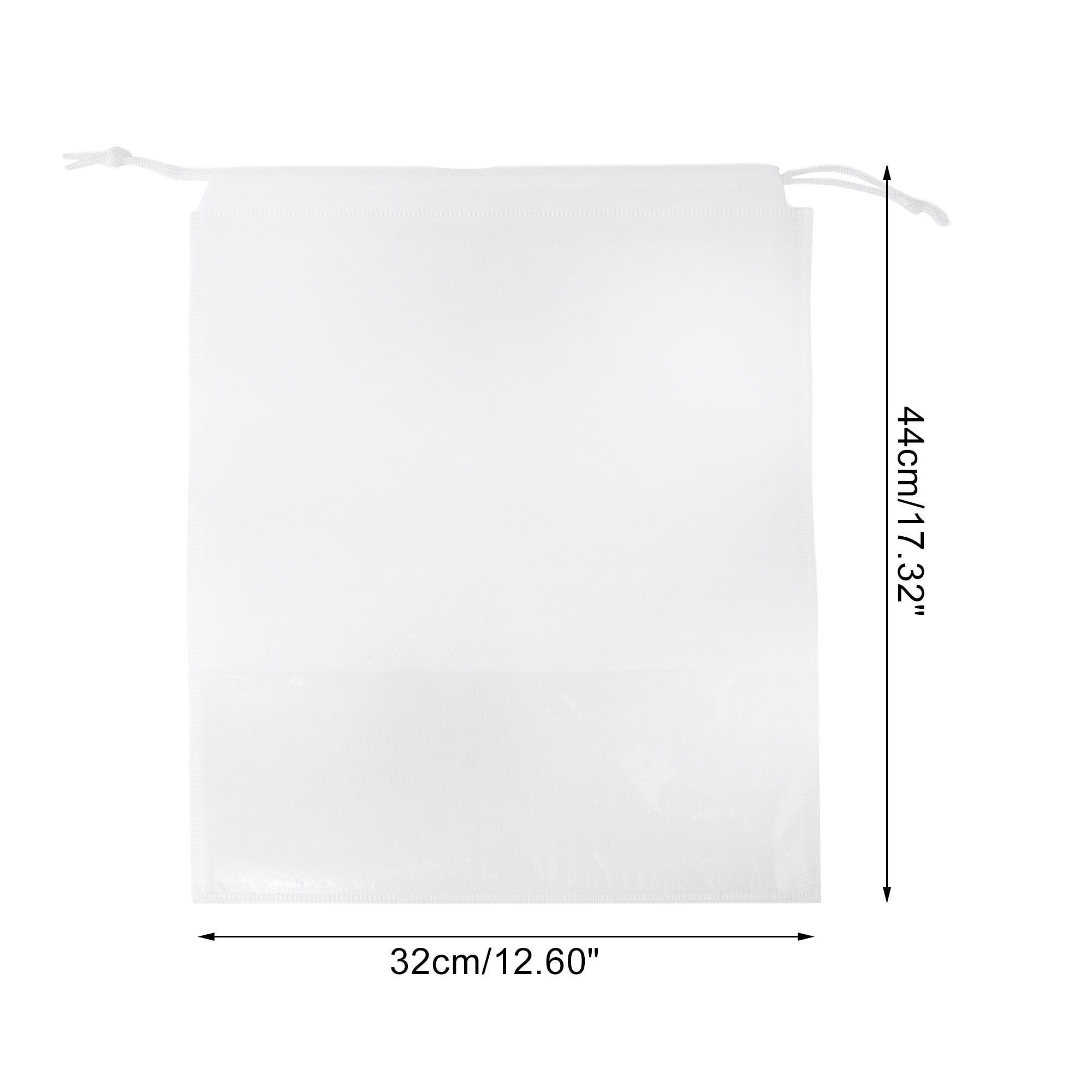 Unique Bargains 10 Pcs  Dustproof Shoe Dust Bag Shoes Storage Bag Portable Drawstring Storage Bag White