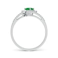 thumbnail image 2 of ANGARA Natural Oval Emerald and Diamond Bridal Set in 14K White Gold for Women (Size-6x4mm) | May Birthstone, Birthday, Anniversary, Jewelry Gift for Women | Natural Emerald Ring, 2 of 8