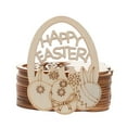 thumbnail image 5 of Holloyiver 10 Pieces Easter Wooden Embellishments, Unfinished Wood Egg Hanging Ornaments with Twines for Easter Party Decorations Supplies, 5 of 6