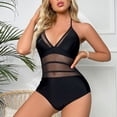 thumbnail image 3 of Vedolay Womens Swimsuit Cover Up Women's One Piece Swimsuit Wrap Color Block Tie Side Bathing Suit,Black XL, 3 of 5