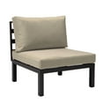 thumbnail image 4 of LeisureMod 4-Piece Patio Chair Upholstered in Polyester Sofa with Removable Cushion Covers and Powder-Coated Aluminum Frame for Modern Home, Backyard Garden Hamilton Collection in Beige, 4 of 11