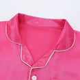 thumbnail image 6 of Little Girl Imitate Silk Pajamas Set,Short Sleeve Tops+Pants Sleepwear Suit,5-14Y, 6 of 7