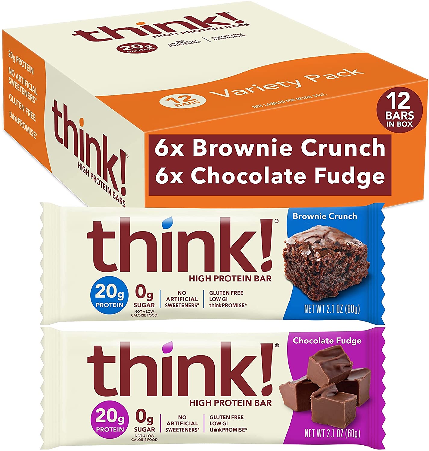 think! Protein Bars High Protein Snacks, Gluten Free, Sugar Free