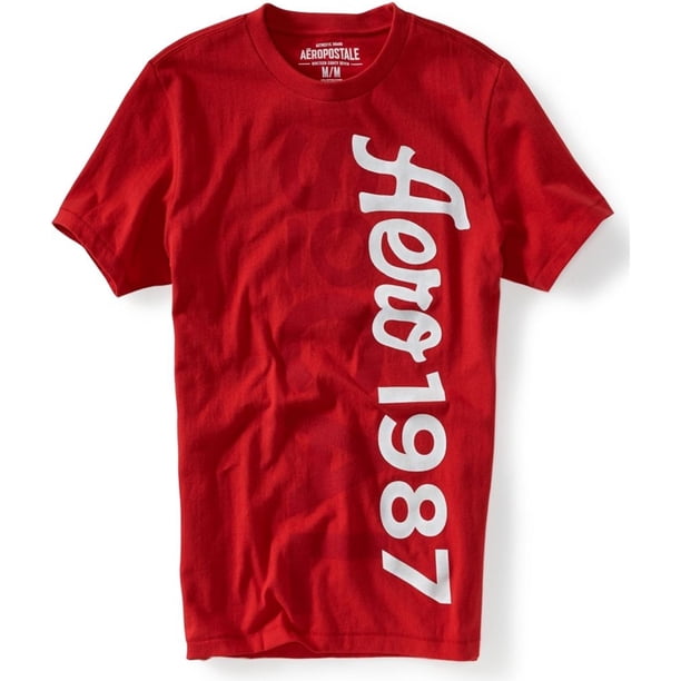 Aeropostale - Camiseta gráfica para hombre, color rojo, pequeña