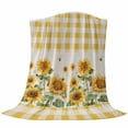 thumbnail image 6 of Sunflower Blanket Soft Cozy Warm Throw Blanket for Couch, Plush Fuzzy Flannel Fleece Blankets for Sofa, Retro Buffalo Plaid Yelloe Beige Country Bee Bed Blankets Lightweight Gifts for Women, 32"x48", 6 of 9