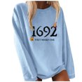 thumbnail image 1 of ICHUANYI Liquidación Sudadera de manga larga para mujer Casual Cuello redondo Corte holgado Pollover Tops de otoño ICHUANYI WER202308171829, 1 of 3