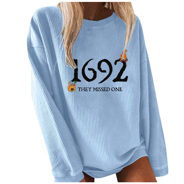 ICHUANYI Liquidación Sudadera de manga larga para mujer Casual Cuello redondo Corte holgado Pollover Tops de otoño ICHUANYI WER202308171829