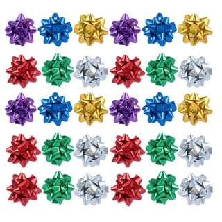 50 Pc Christmas Gift Bows Peel Stick Decor Box Present Ribbon Holiday  Assorted 
