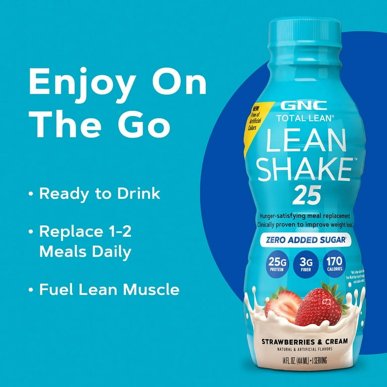 GNC Lean Shake 25 Protein Shake Meal Replacement Strawberries and