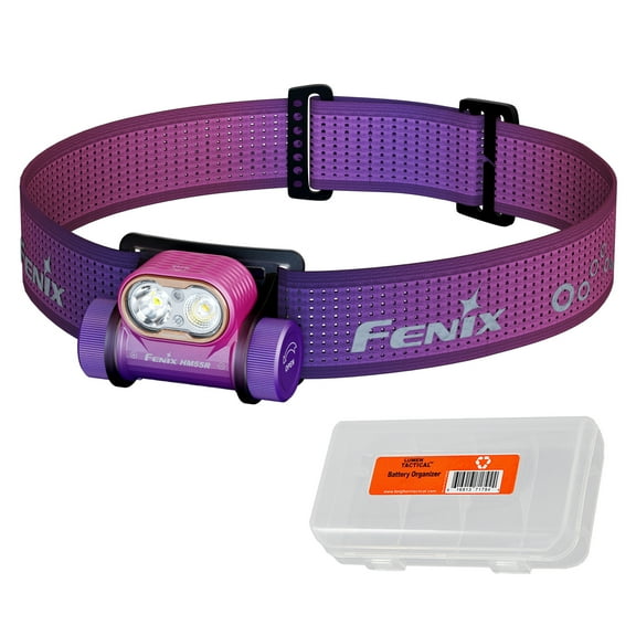 Fenix HM55R 1200 Lumen Lightweight Rechargeable Running Headlamp (Nebula)   LumenTac Organizer