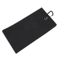 thumbnail image 2 of Golfing Towel Waffle Design Sporting Wipe Sweat Absorption Cleaning Pure Cotton Strap HookBlack, 2 of 16