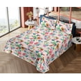thumbnail image 4 of Ambesonne Floral Boho Fitted & Flat Sheet with Shams 4 Pcs Set, Delicate Flowers Dreamy, Full, Blush Multicolor, 4 of 5