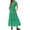 Green, variant on Womens Summer Maxi Dress Short Sleeve V Neck Hollow Out Eyelet A Line Long Flowy Beach Vacation Dresses