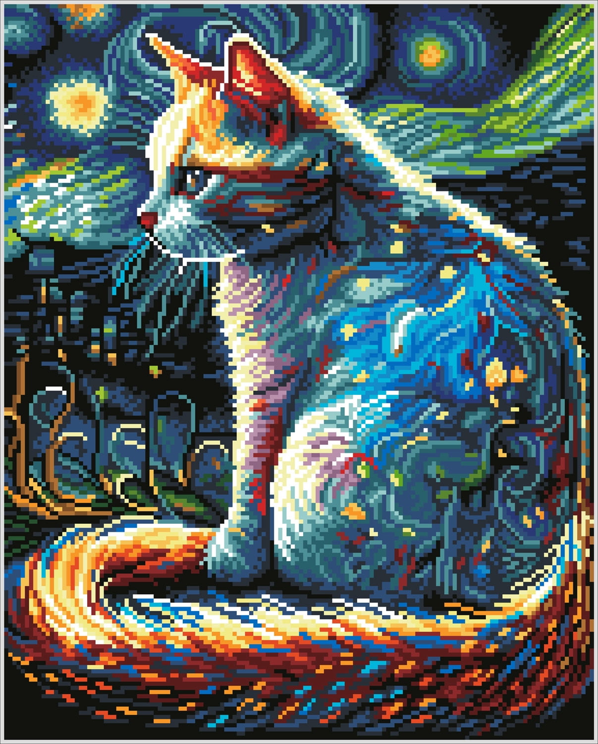 Diamond Dotz Starry Night Cat Diamond Painting Kits for Adults - Diamond Art Kits a Relaxing Creative Craft Kit with Dotz Gems