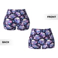 thumbnail image 3 of Sikiie cool flower Skull Print Workout Shorts Women Scrunch Butt Gym Shorts Seamless High Waist Tummy Control Yoga Biker Athletic Shorts, 3 of 5