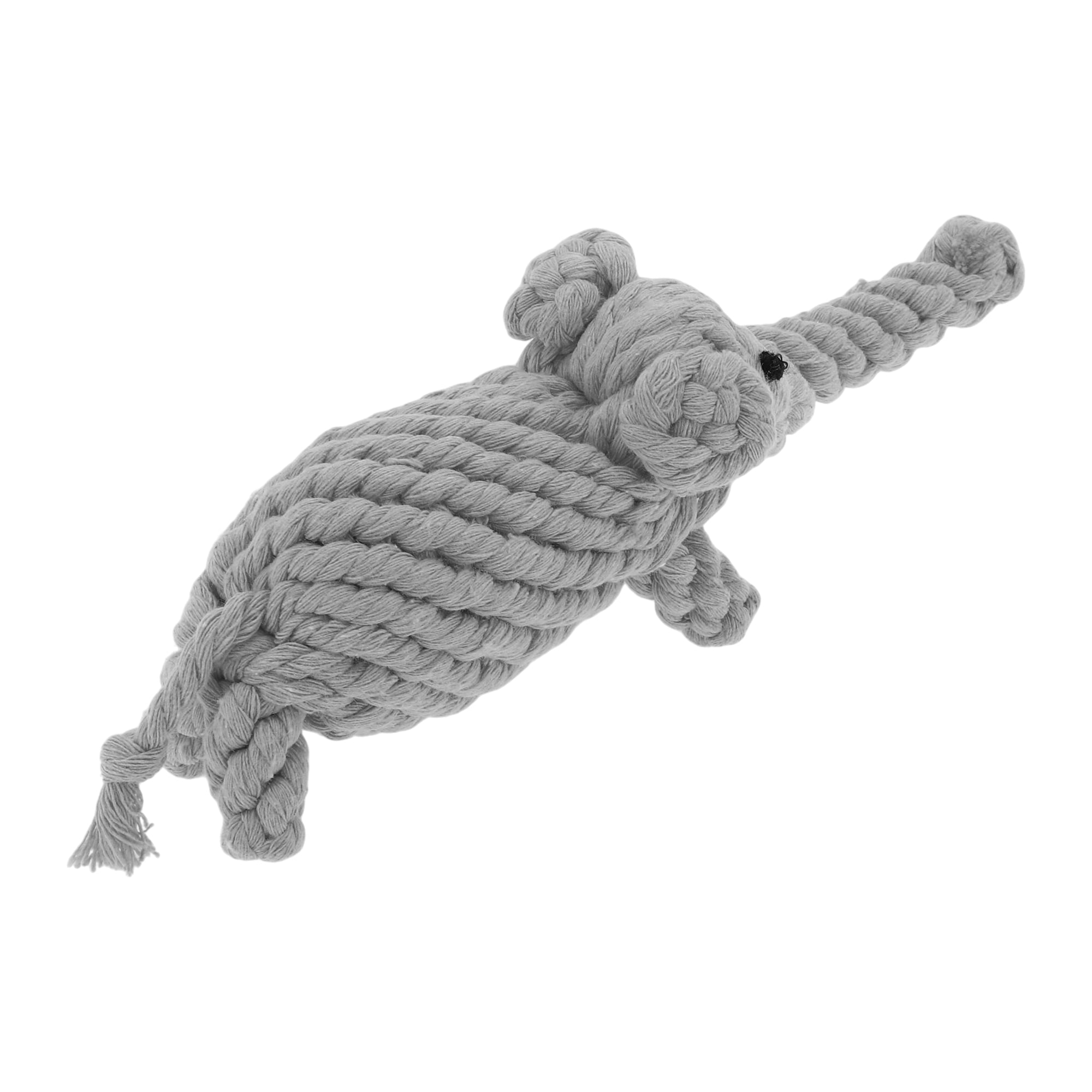 Unique Bargains Puppy Teethings Chewer Bear Shape Dog Chew Rope Braided Cotton Teeth Cleaning Rope Assorted Color Elephant Shape Gray 2 Pcs