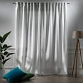 thumbnail image 3 of 3S Brother's Extra Long Solid Luxury Matte Velvet Soft Curtain White Single Panel Hanging Back Tap & Rod Pocket Home Décor 5-25 Feet Custom Made Curtains -Made in Turkey Each(52"x276"), 3 of 7